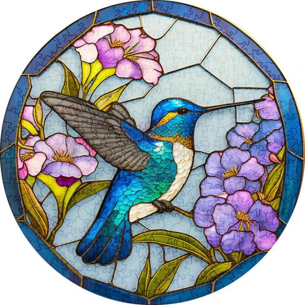 Wooden Puzzle - Blue Hummingbird For Discount